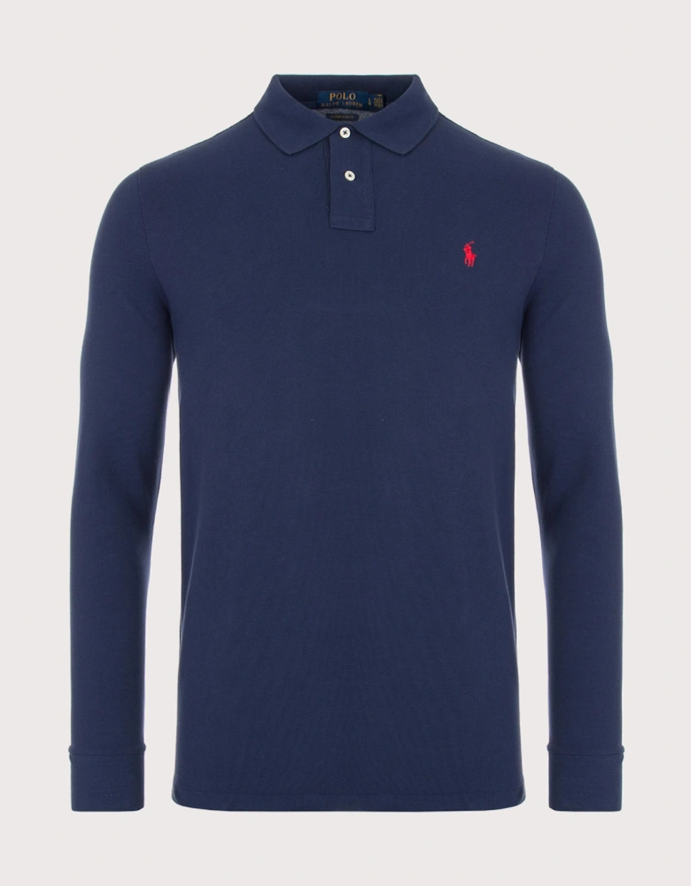 Custom Slim Fit Long Sleeve Polo Shirt