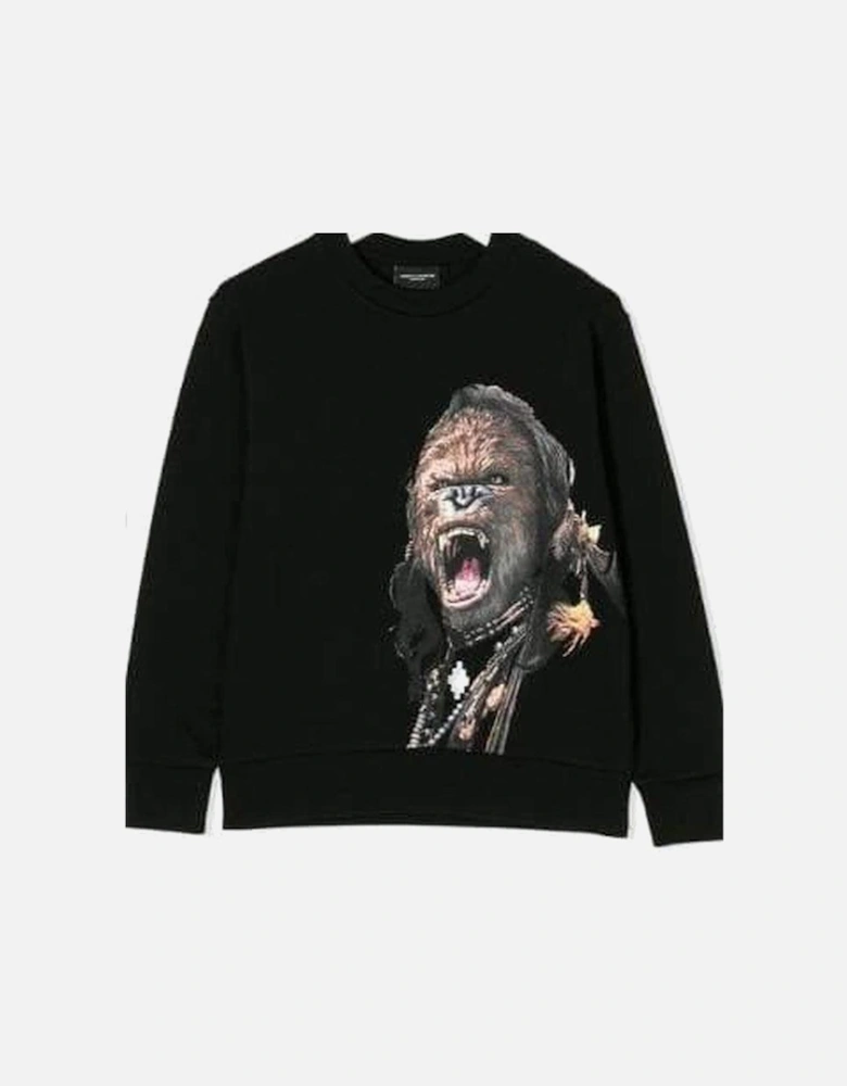 Black Gorilla Print Sweatshirt
