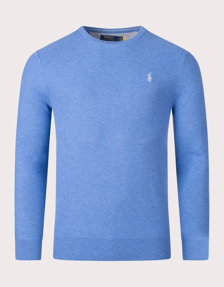 Textured Cotton Mesh Knitted Jumper