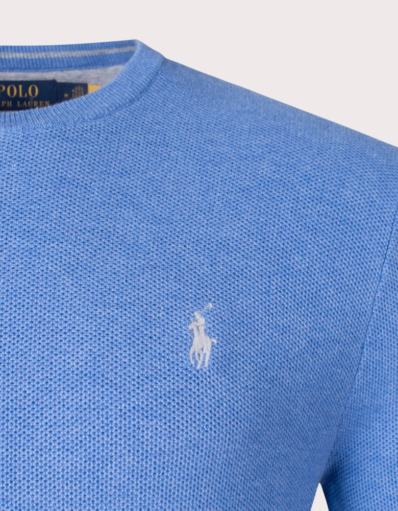 Textured Cotton Mesh Knitted Jumper