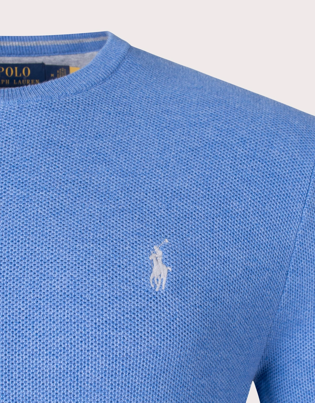 Textured Cotton Mesh Knitted Jumper