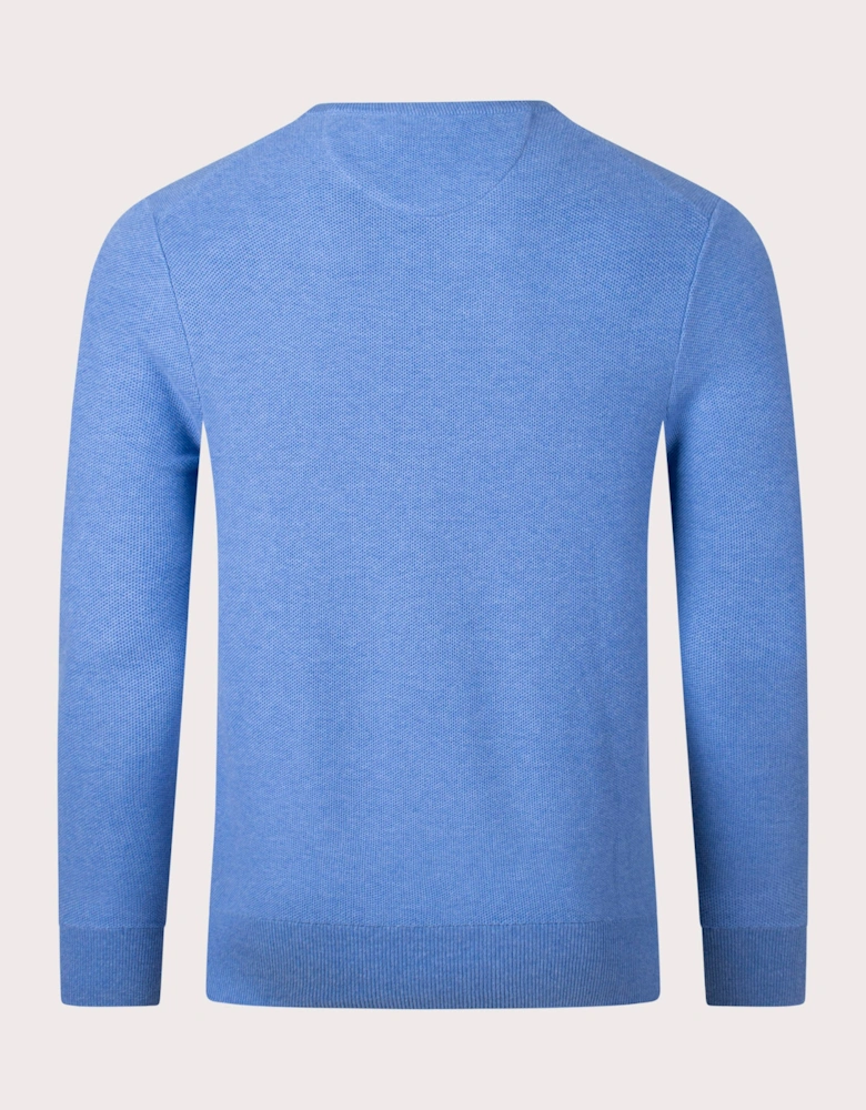 Textured Cotton Mesh Knitted Jumper