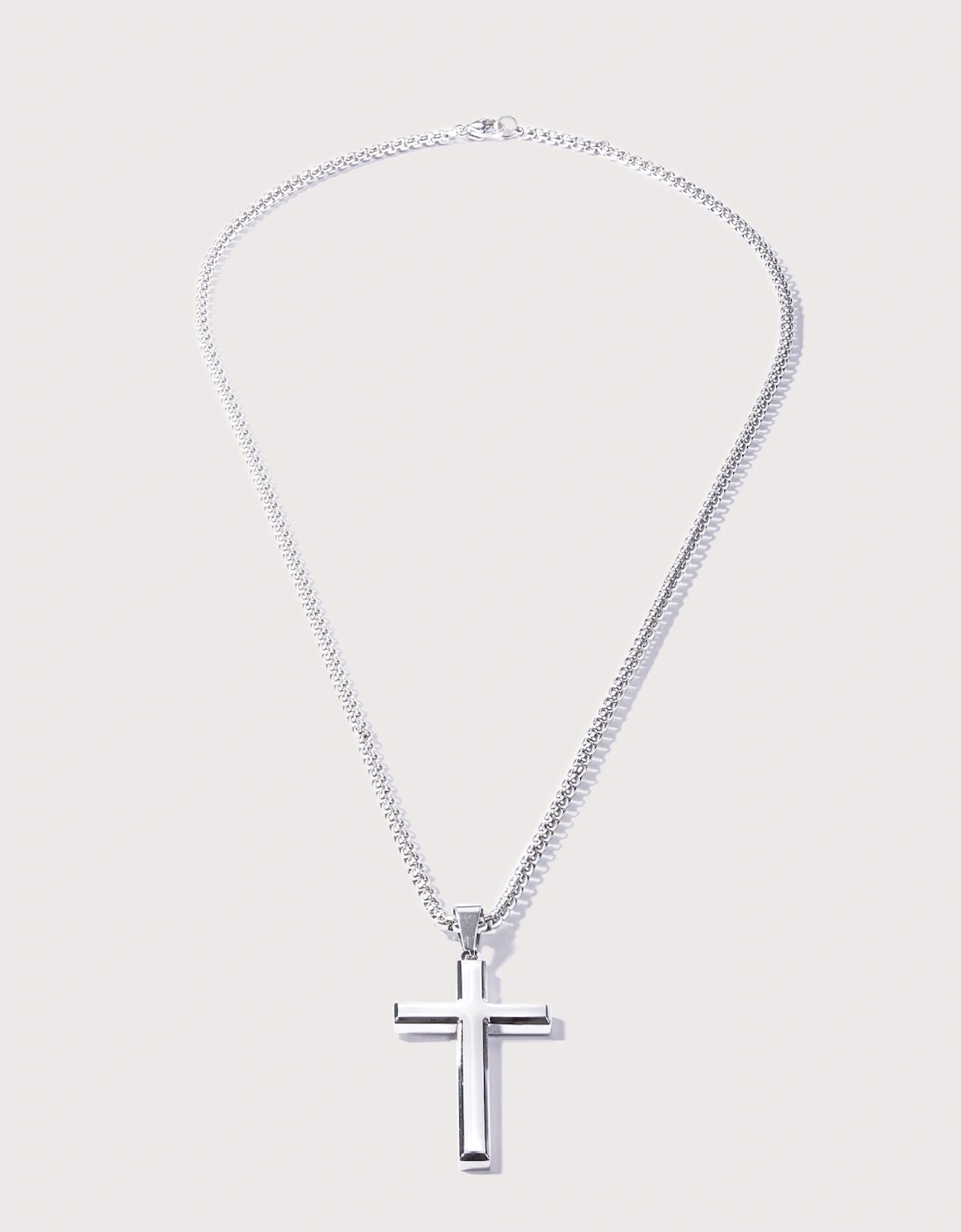 Silver Stainless Steel Cross Pendant, 4 of 3