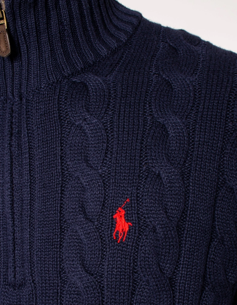 Cable Knit Quarter Zip Jumper