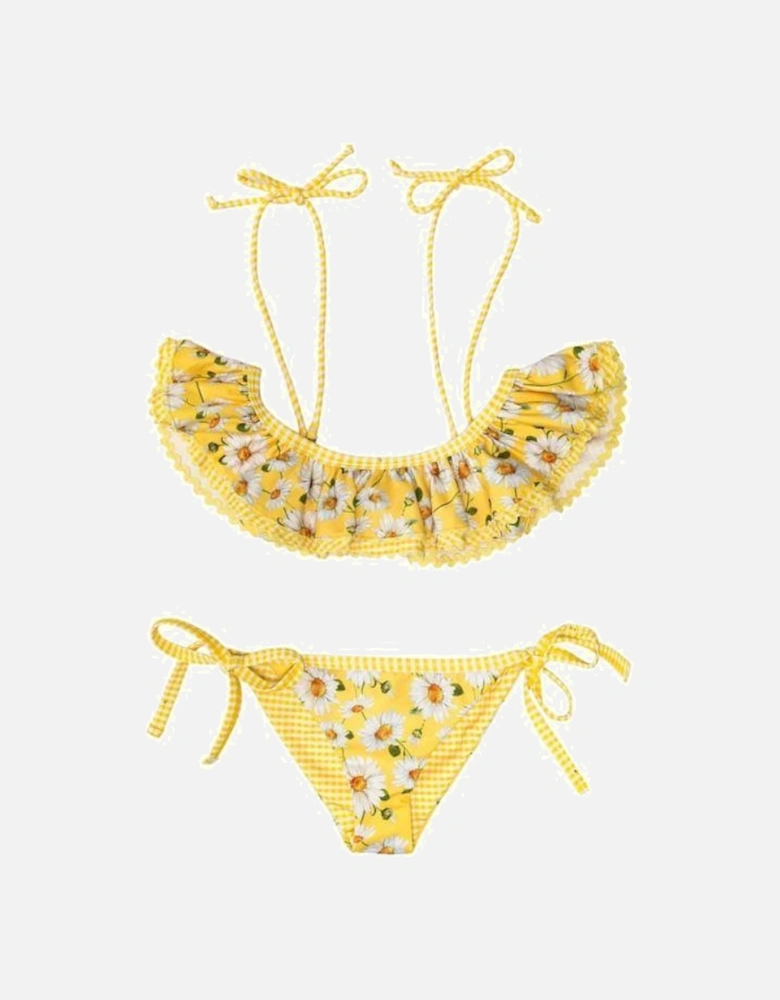 Girls Yellow Daisy Bikini
