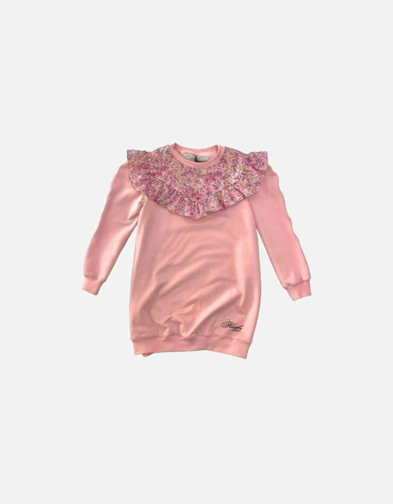Girls Pale Pink Wildflowers Jumper Dress