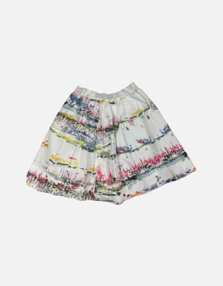 Girls Water Paint Print Skirt