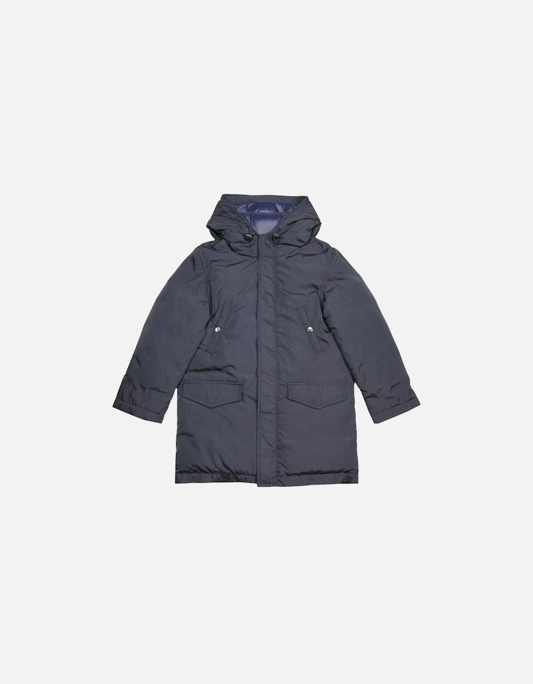 Boys Navy Down Coat, 2 of 1