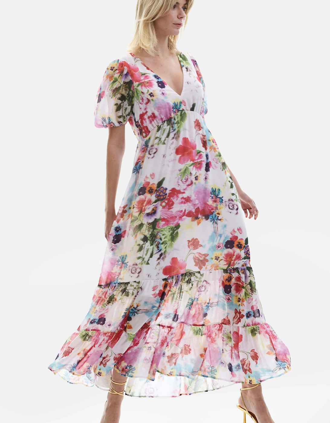 V-neck Floral Midi Dress, 2 of 1