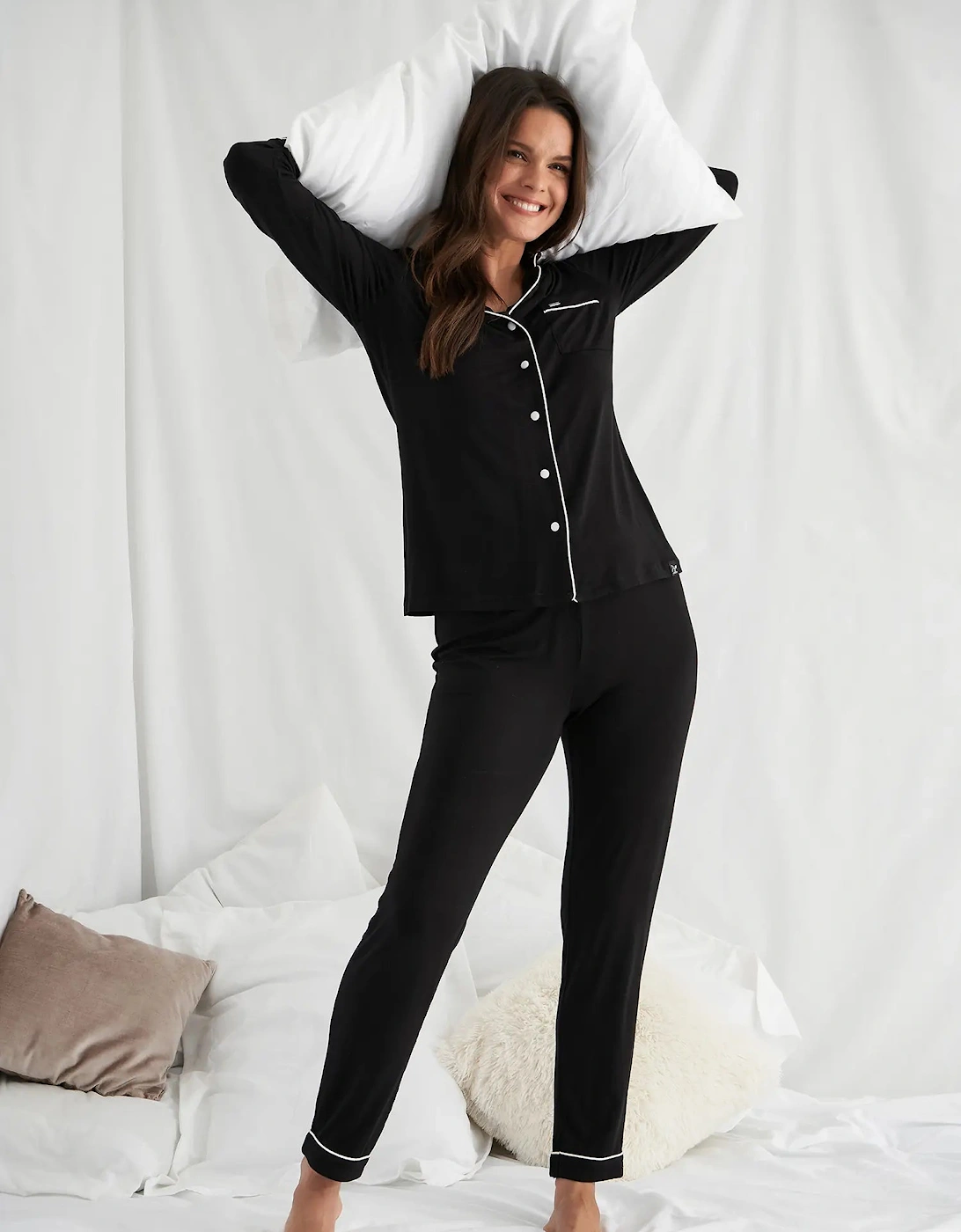 Bamboo Pyjama Set in Black, 4 of 3