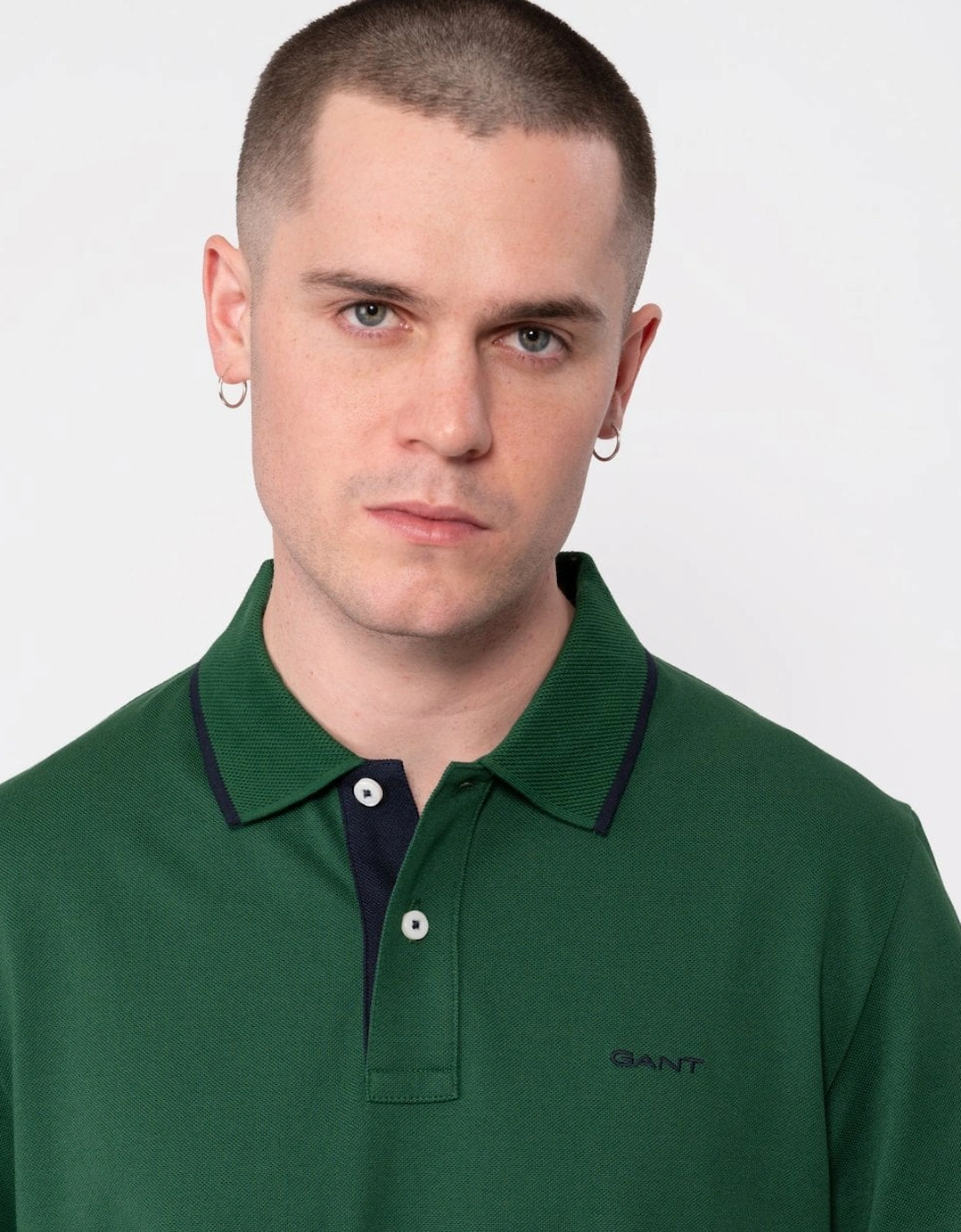 Mens Tipped Short Sleeve Pique Polo