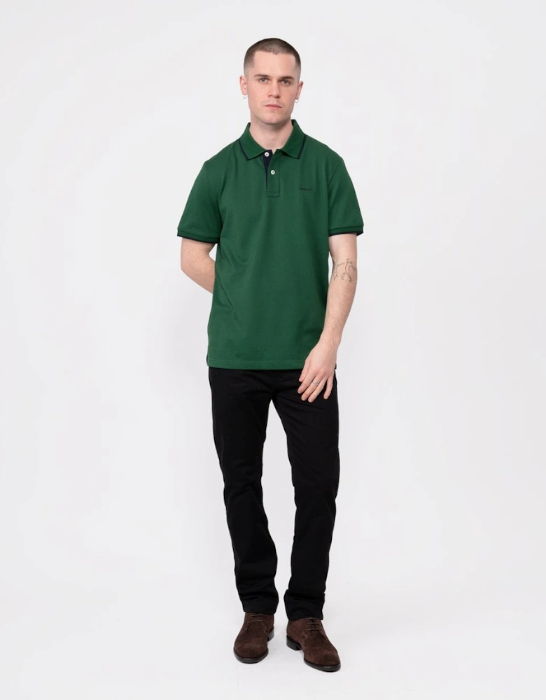 Mens Tipped Short Sleeve Pique Polo