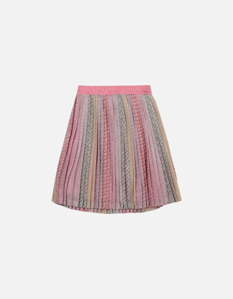 Girls Multicoloured Pleated Skirt