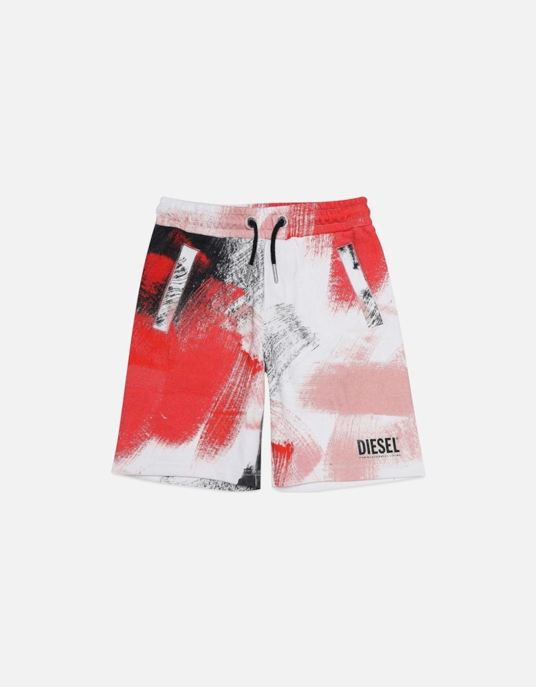 Boys Red Dye Print Shorts