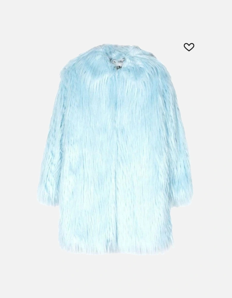 Girls Blue Faux Fur Jacket