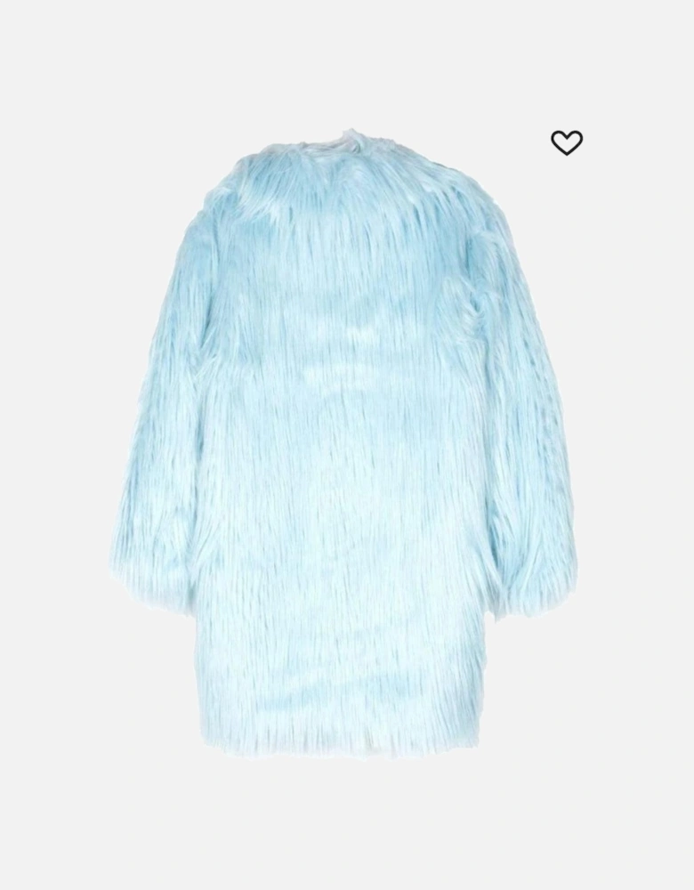 Girls Blue Faux Fur Jacket