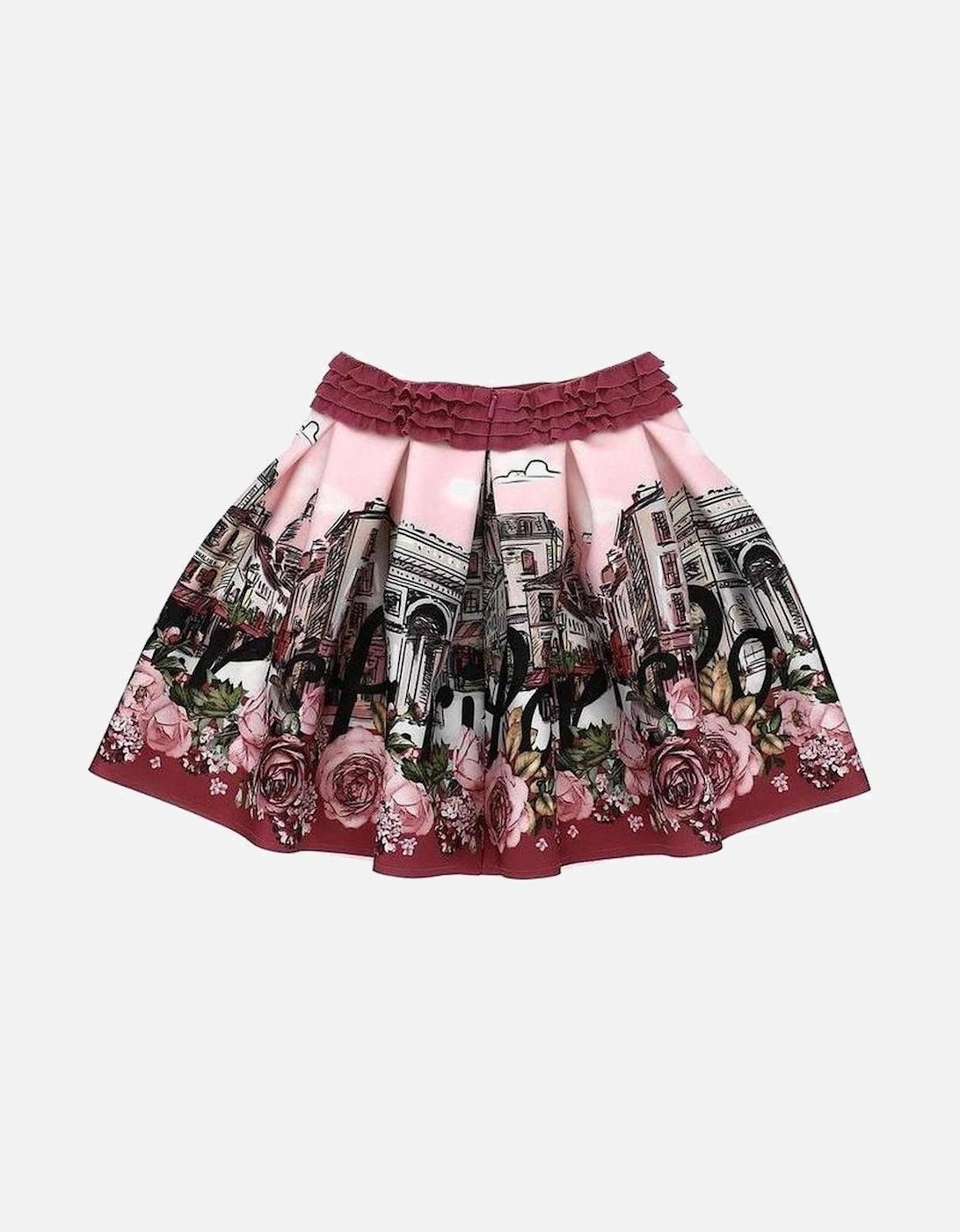Girls Pink Floral Paris Skirt