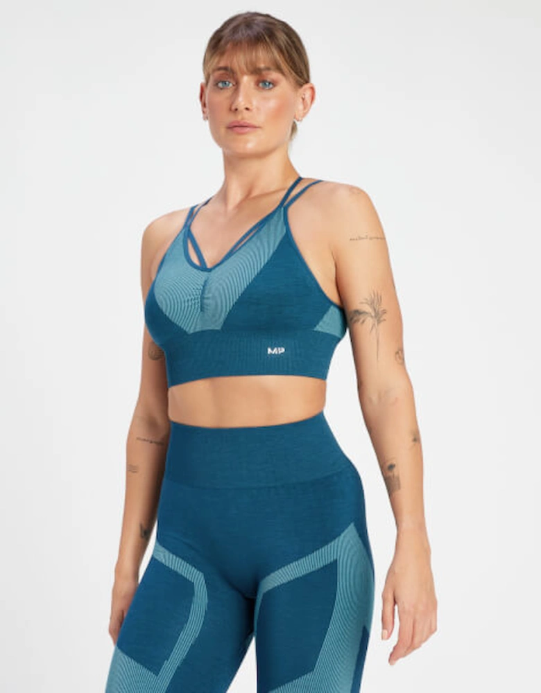 Women's Impact Scrunch Seamless Sports Bra - Teal Blue