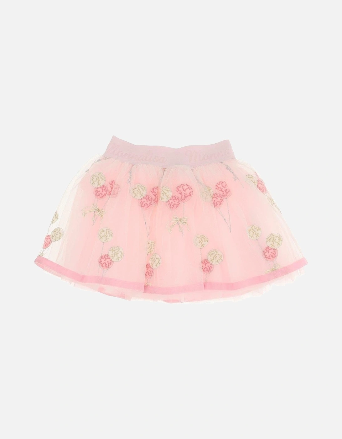 Baby Girls Pink Floral Tulle Skirt, 5 of 4