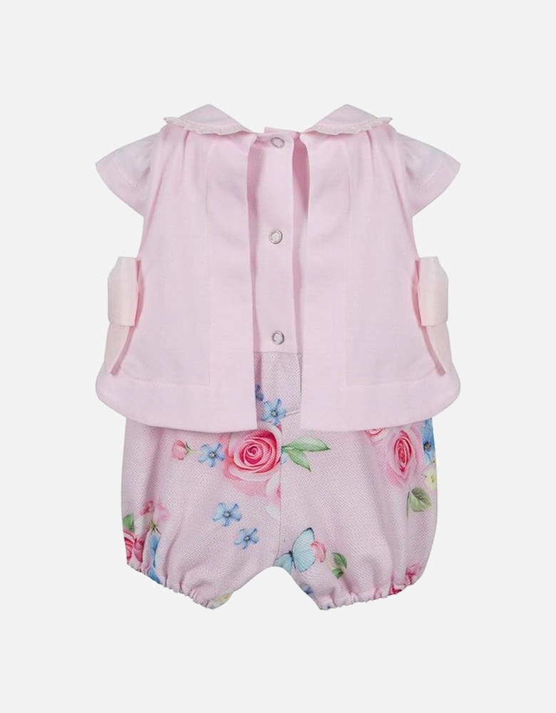 Girls Pink Rose Print Shortie