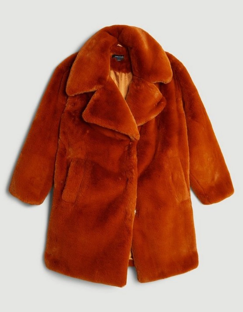 Faux Fur Cocoon Short Coat