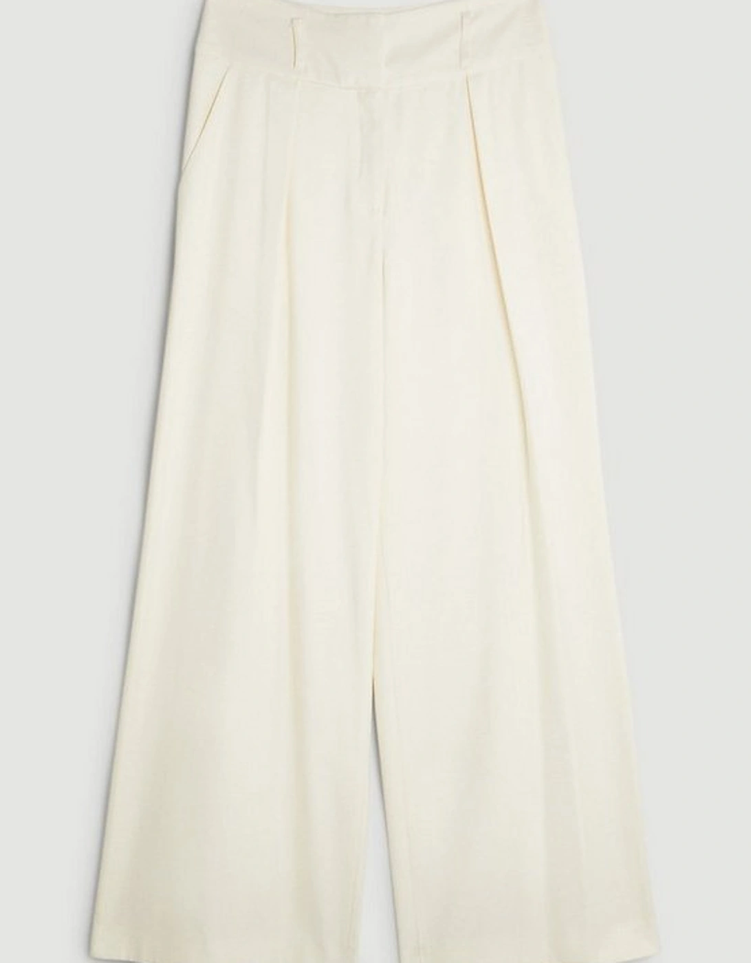 Tailored High Waisted Wide Leg Trousers