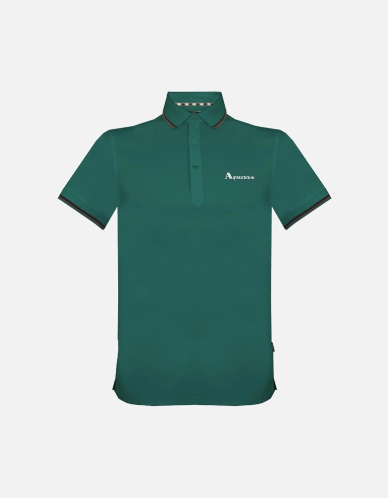 Brand Logo Green Polo Shirt