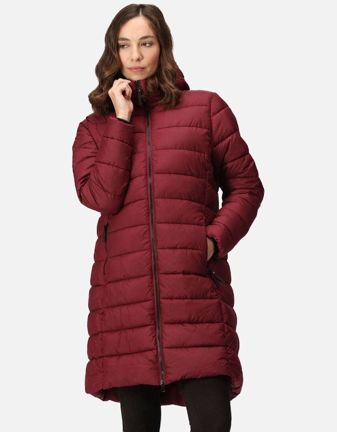 Womens Andia Long Padded Insulated Jacket Coat, 5 of 4