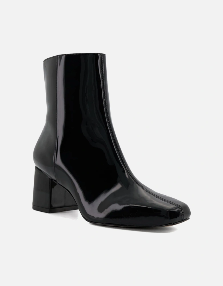 Ladies Onsen - Metal-Pleated Block-Heel Ankle Boots
