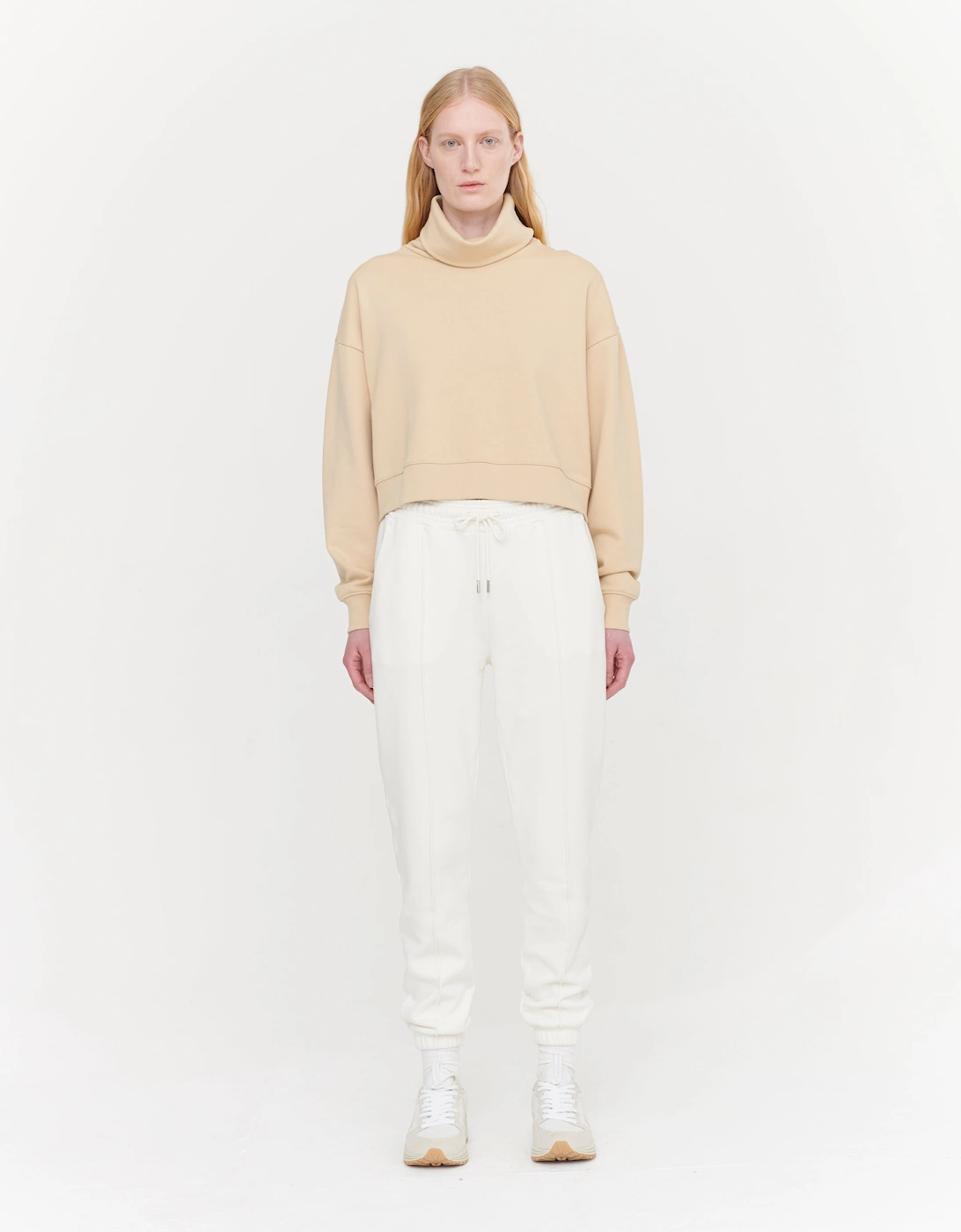 Tess Funnel Sweatshirt in Warm Sand, 6 of 5