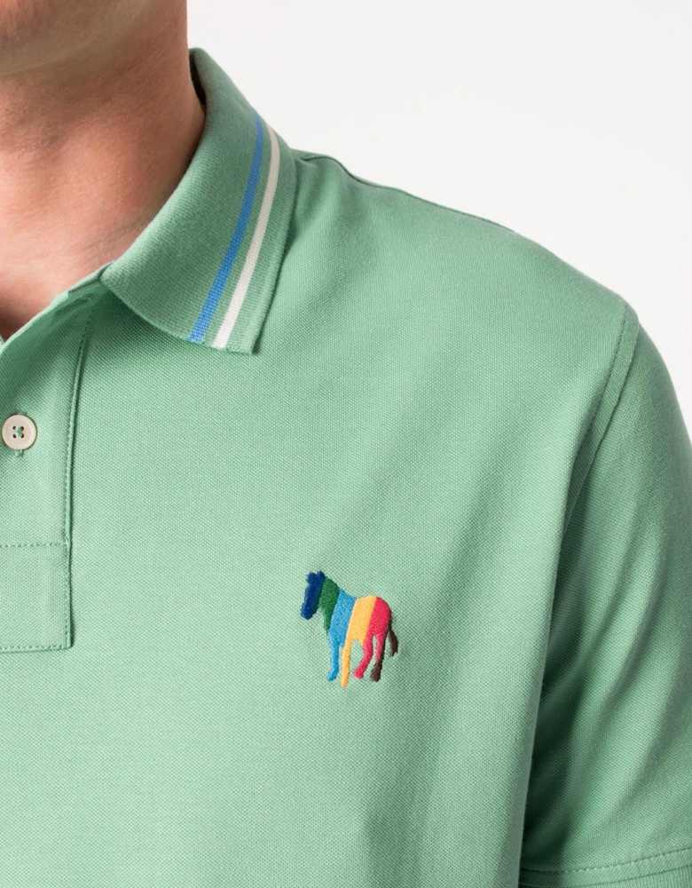 Twin Tipped Broad Stripe Zebra Logo Polo Shirt