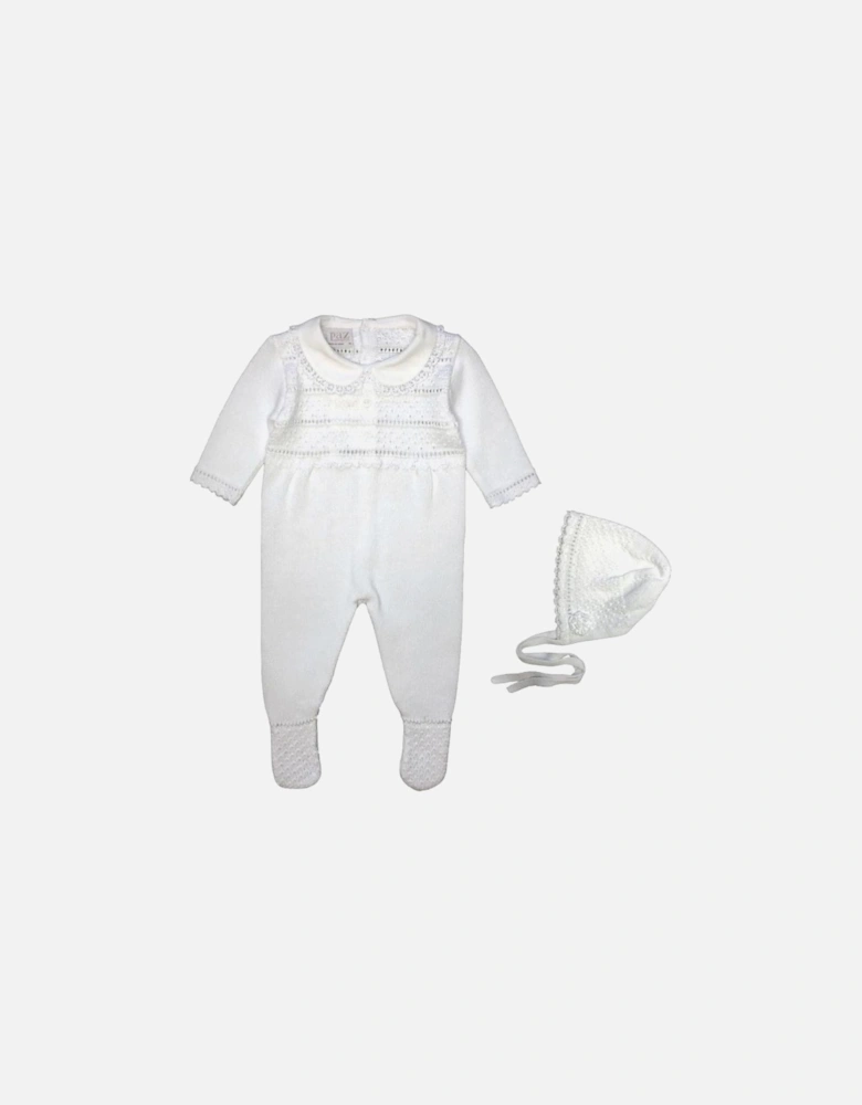 White Knit Babygrow Set