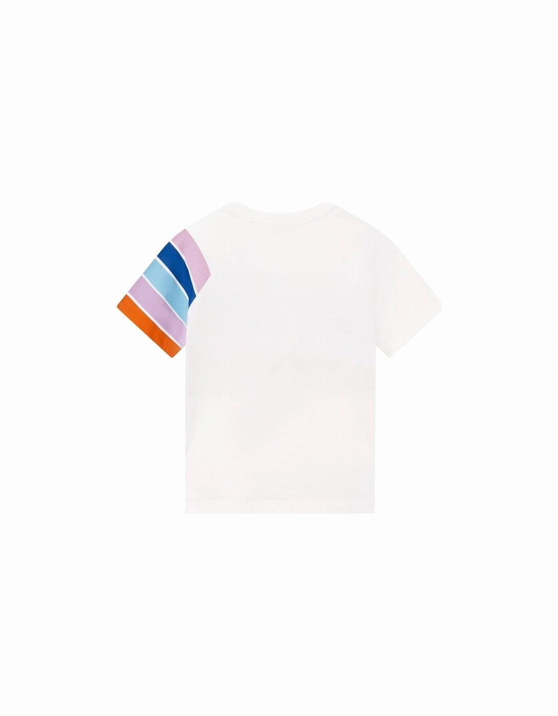 Boys White Striped T-Shirt