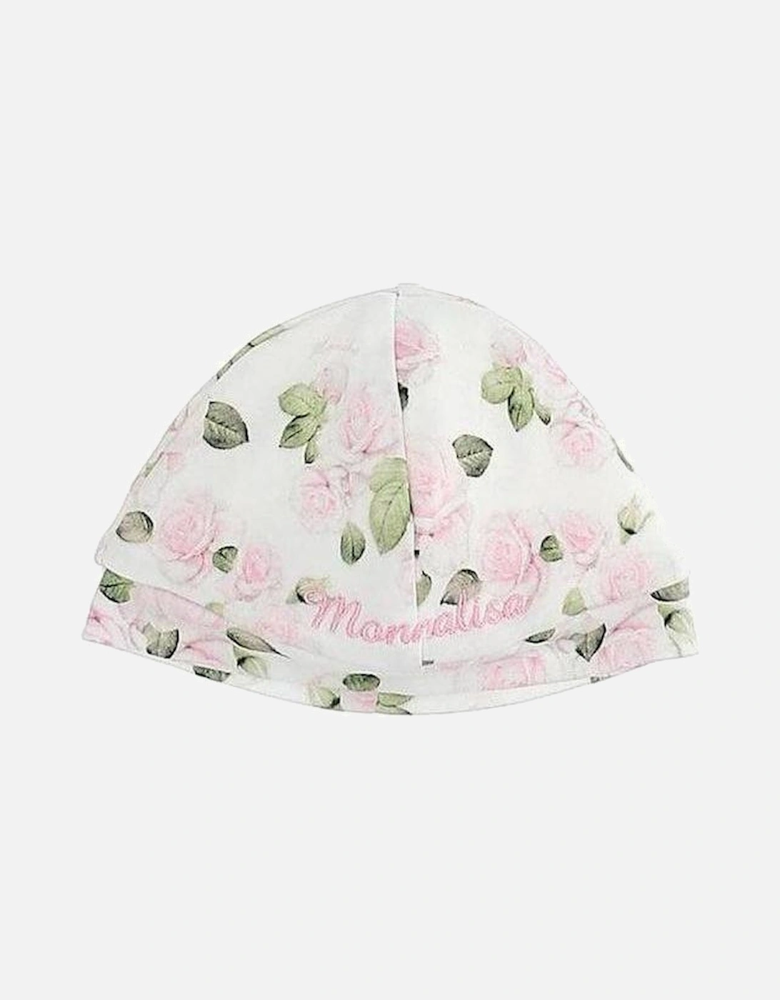 Baby Girls Cream Floral Hat, 4 of 3