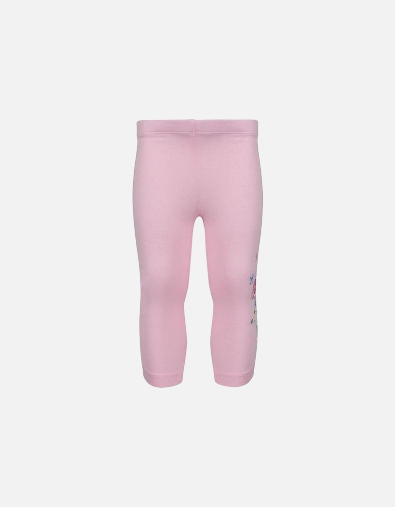 Girls Pink Foral Hooded Top & Leggings Set
