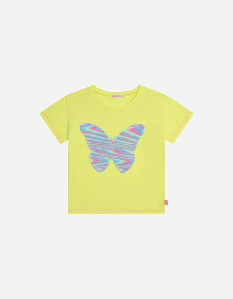 Girls Yellow Butterfly T-shirt