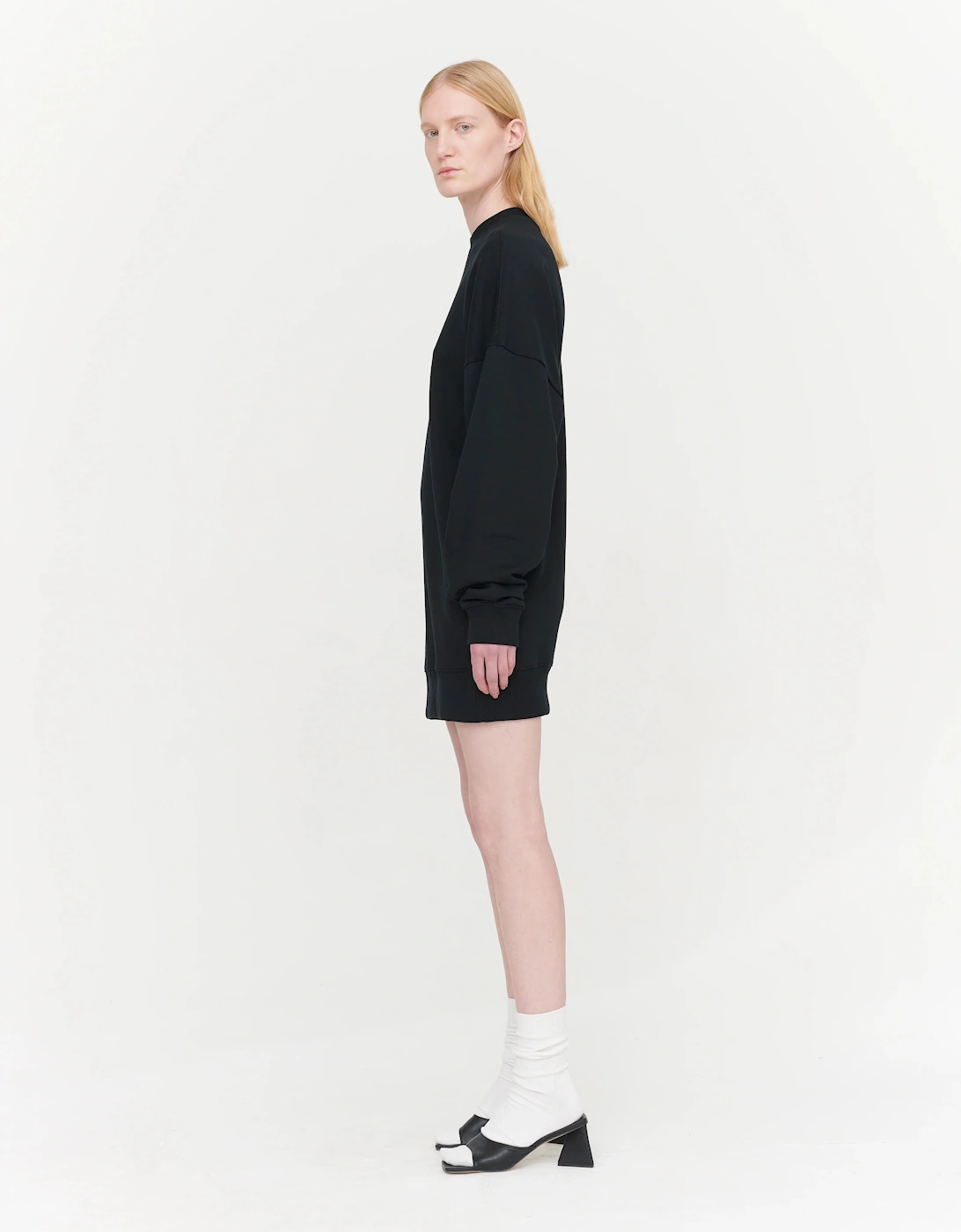 Brielle Sweatshirt Dress in Black