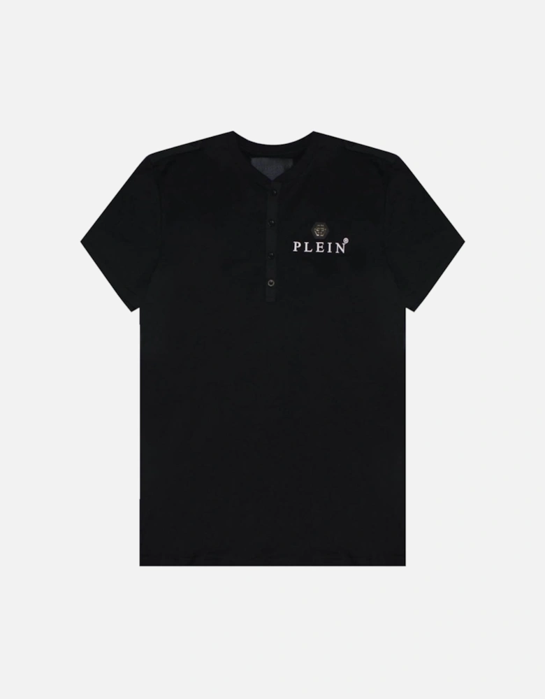 Men's Logo Plaque Henley T-Shirt Black