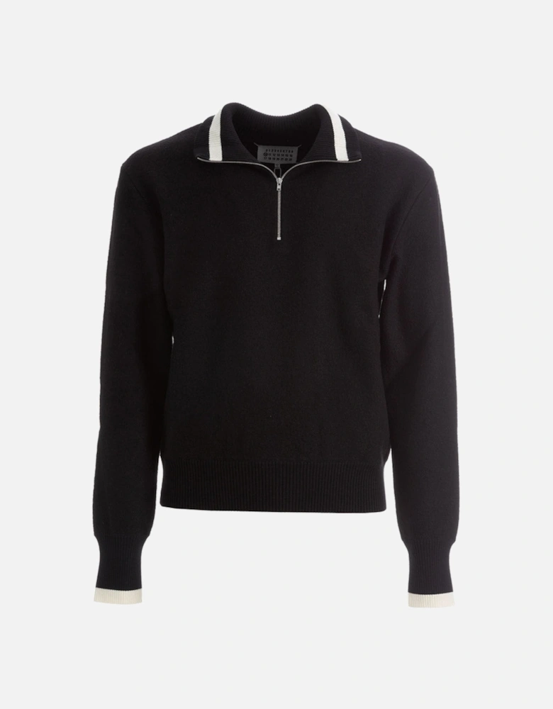 Half-zip Wool Jumper Black