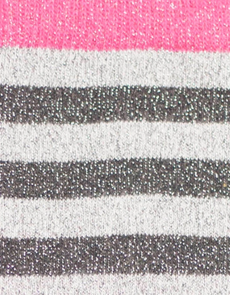 Stripy Sock - Pink/Charcoal