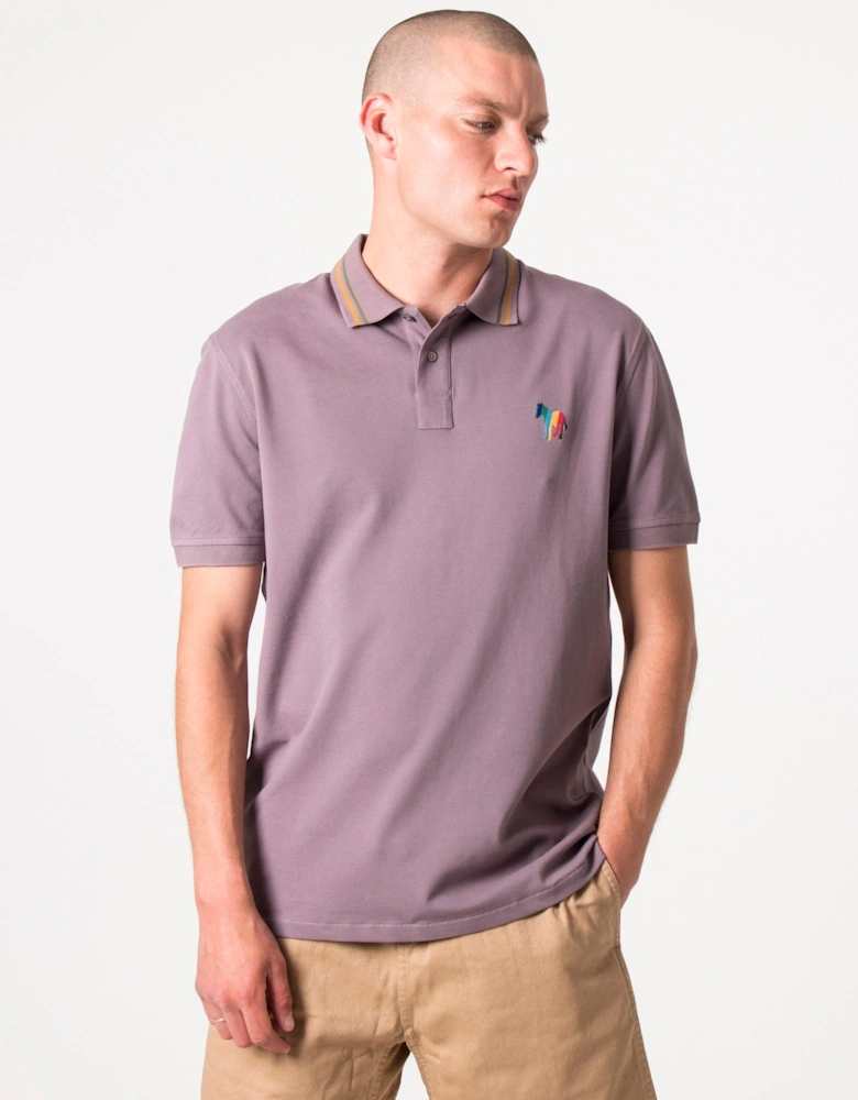 Twin Tipped Broad Stripe Zebra Logo Polo Shirt