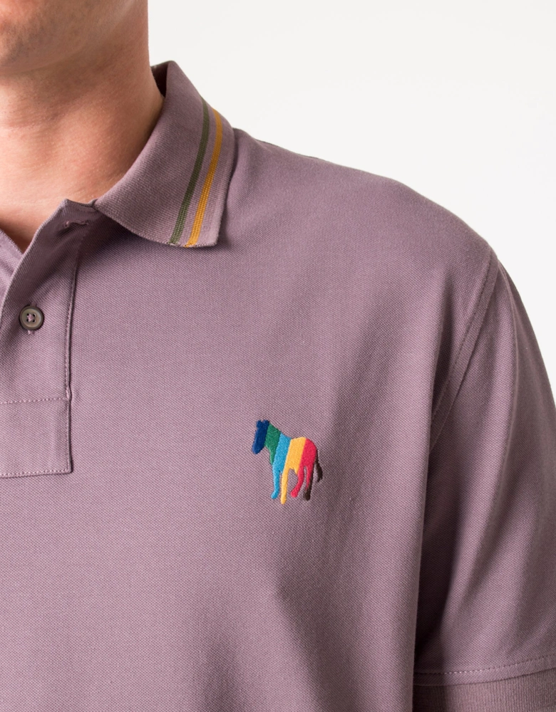 Twin Tipped Broad Stripe Zebra Logo Polo Shirt