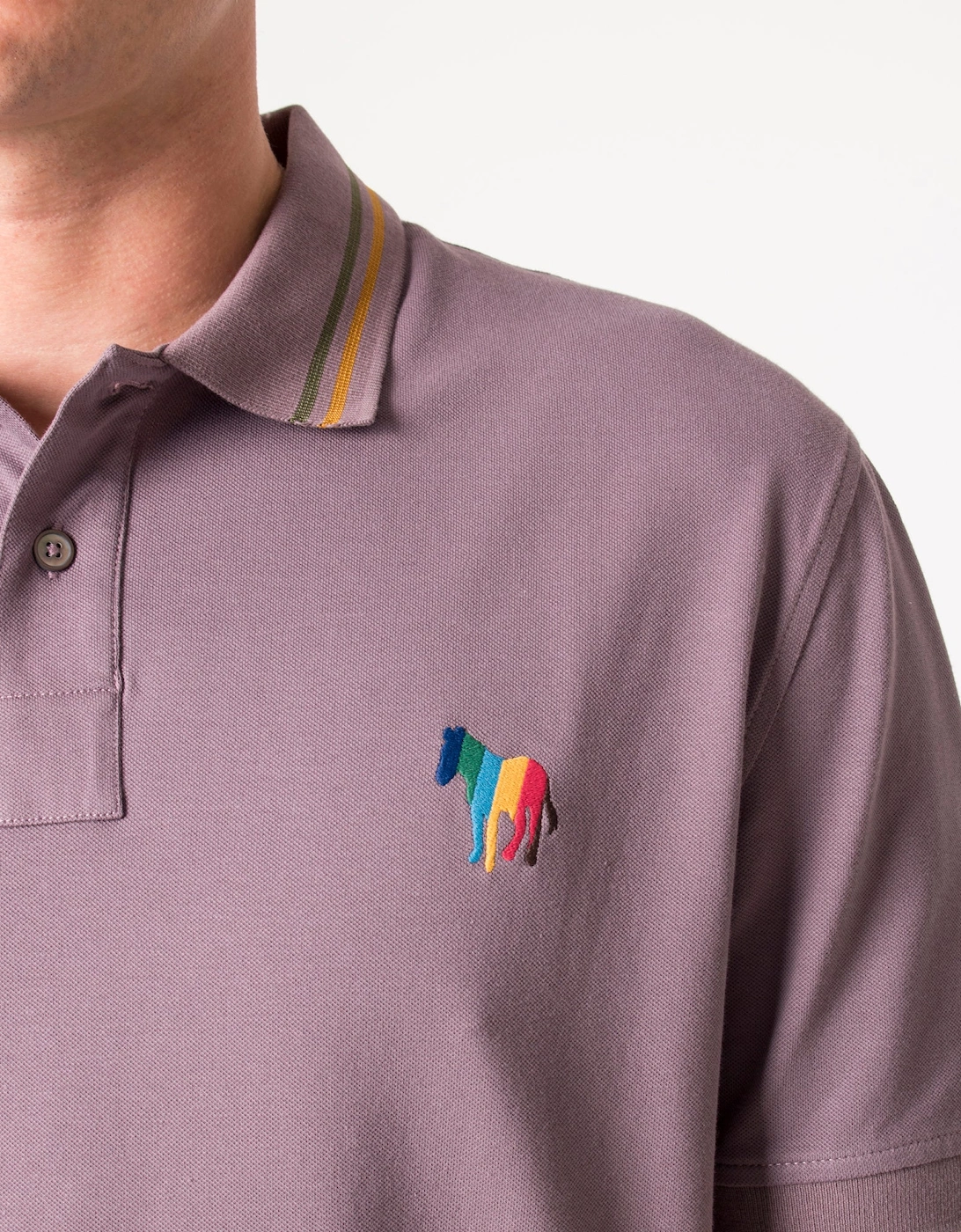 Twin Tipped Broad Stripe Zebra Logo Polo Shirt