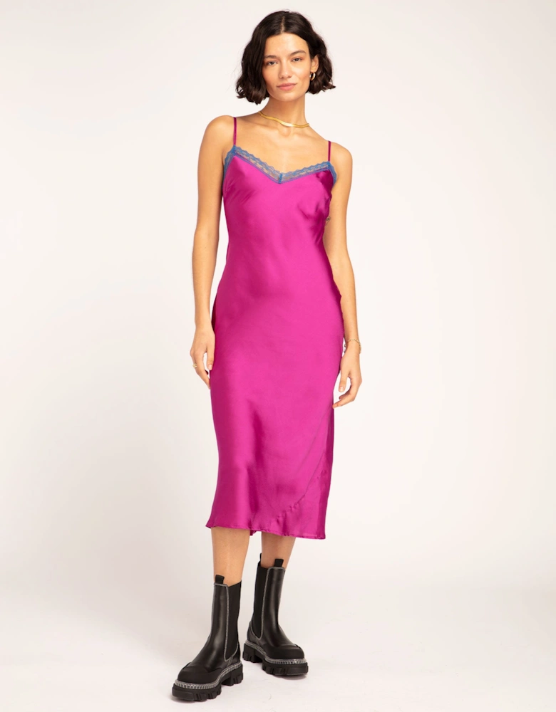 Rosanna Lace Slip Dress in Purple