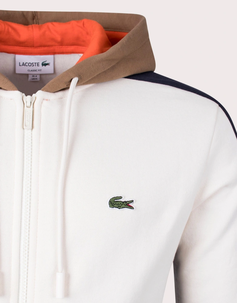 Zip Through Colour Block Hoodie