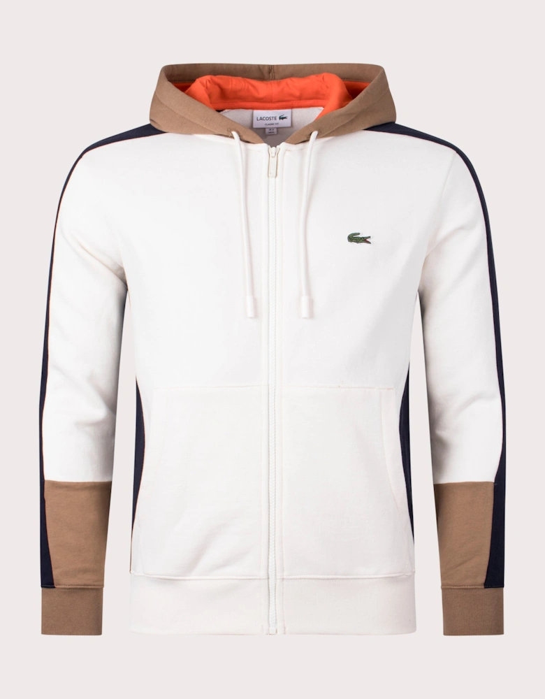 Zip Through Colour Block Hoodie