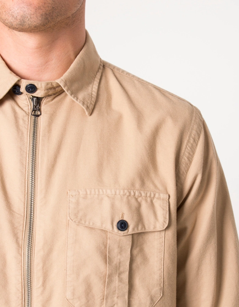 Classic Fit Zip Through Oxford Sport Overshirt