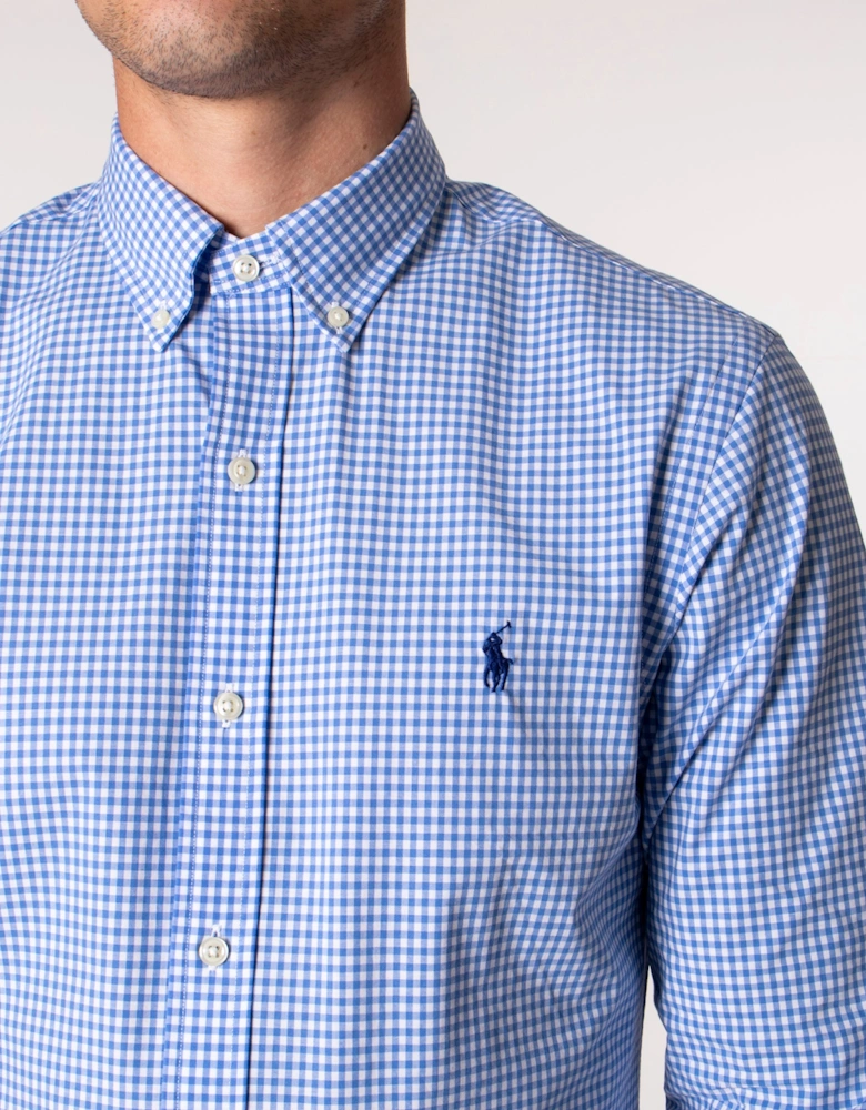 Slim Fit Checked Stretch Poplin Shirt