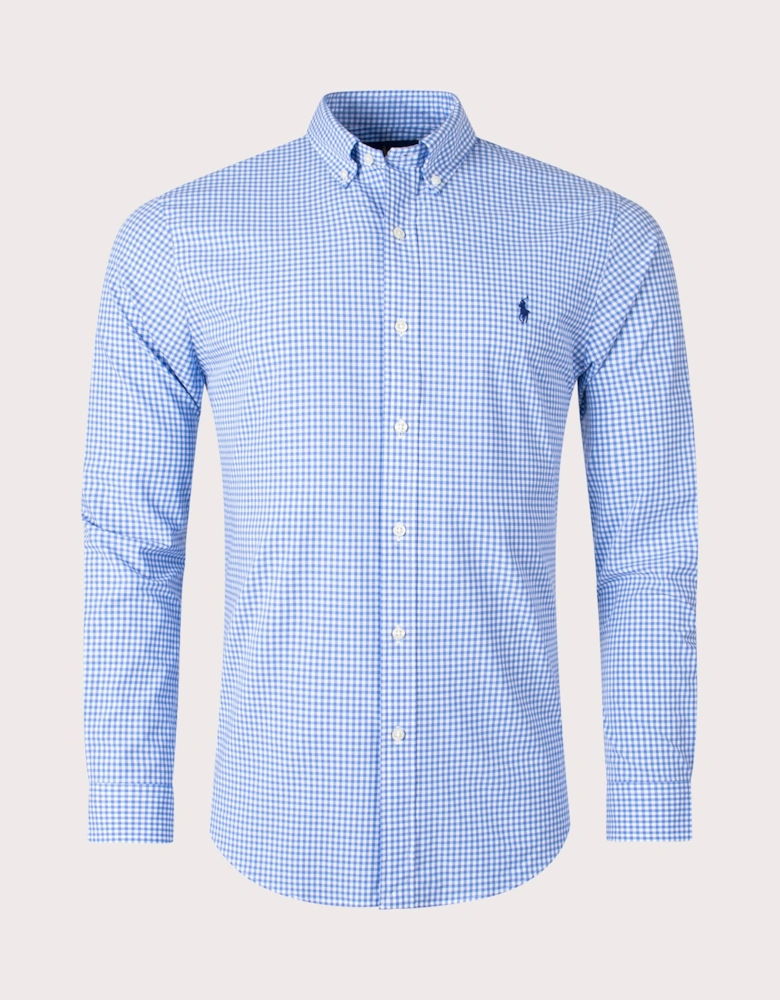 Slim Fit Checked Stretch Poplin Shirt