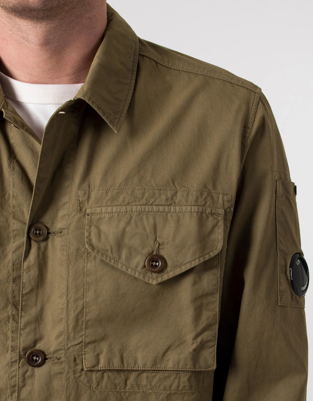 Gabardine Buttoned Pockets Shirt